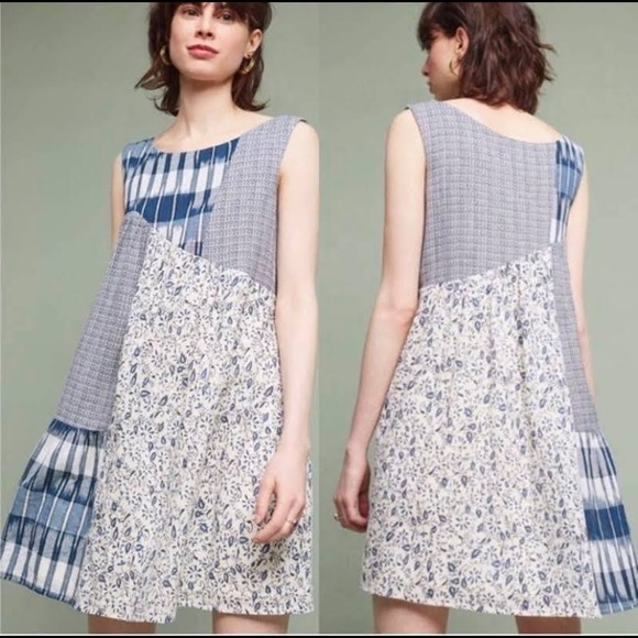 Anthropologie Dresses & Skirts - ANTHROPOLOGIE Holding Horses Patchwork Mixed Print Cotton Dress Size Small